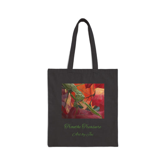 Praying Mantis - Cotton Canvas Tote Bag. (Dual sides)