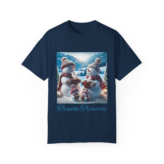 TT Snowman Family - Unisex Garment-Dyed T-shirt