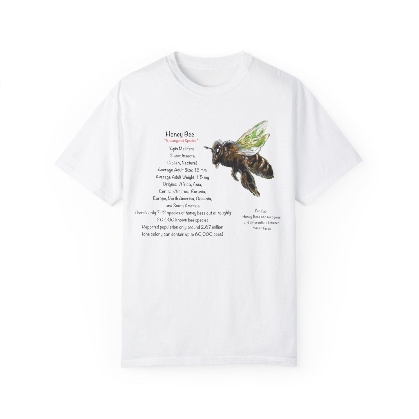 Endangered Honey Bee - Unisex Garment-Dyed T-shirt