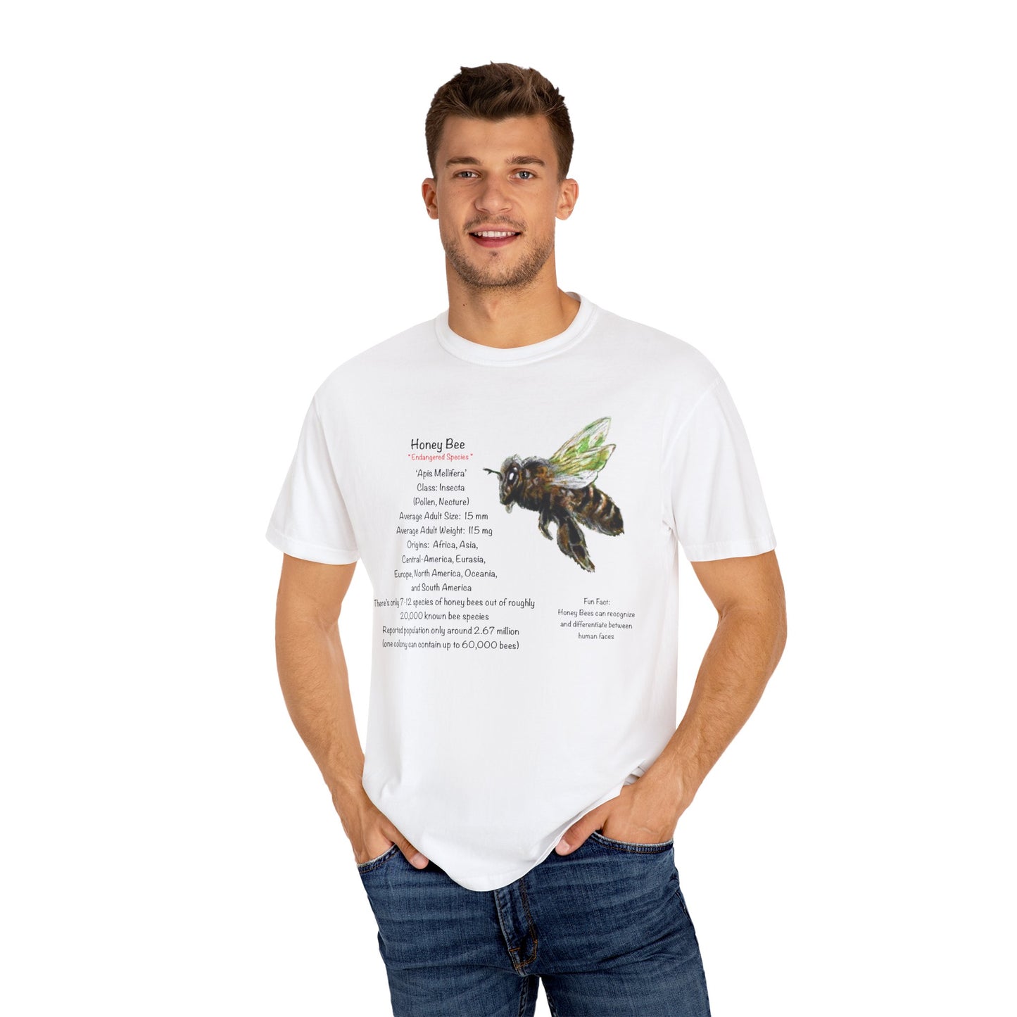 Endangered Honey Bee - Unisex Garment-Dyed T-shirt