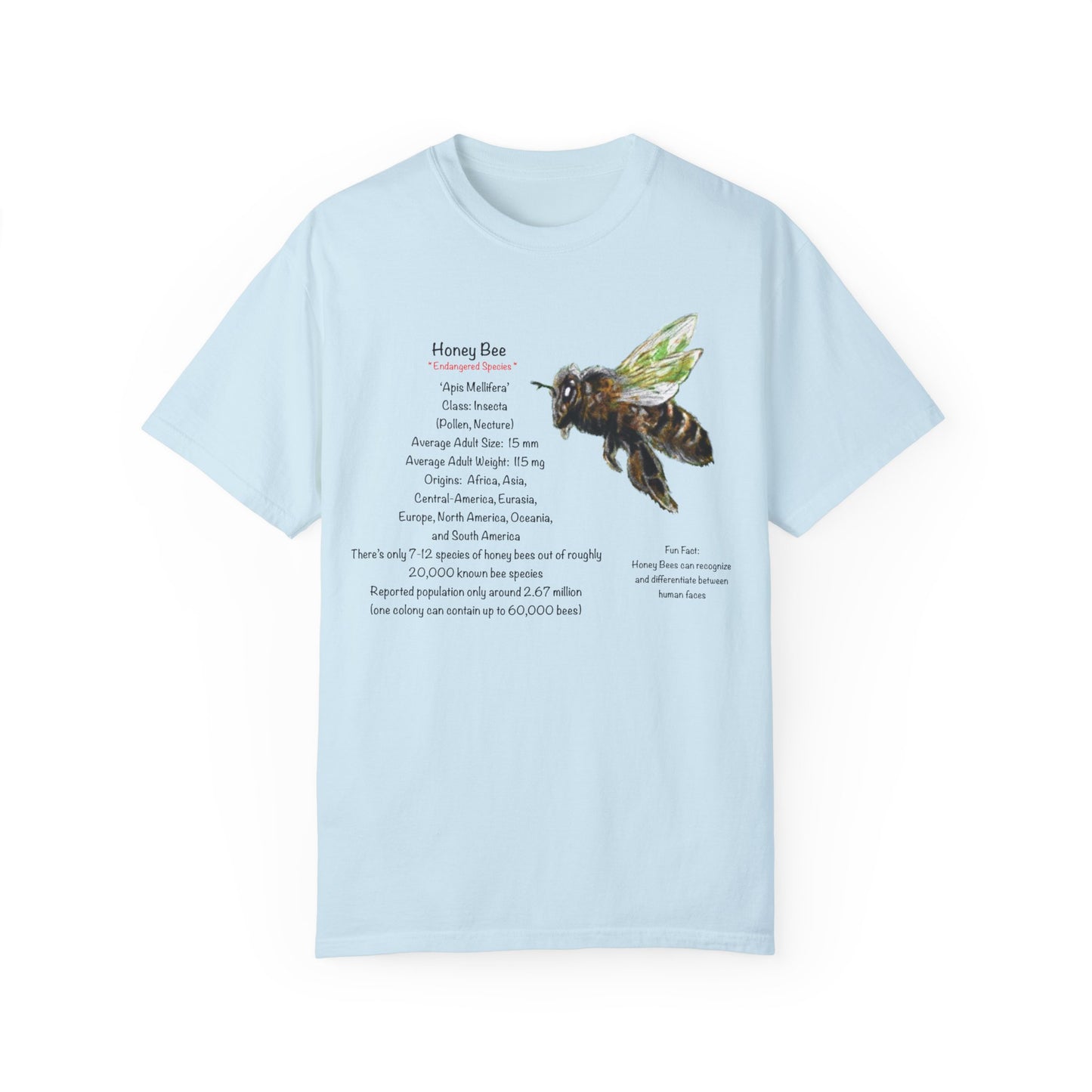 Endangered Honey Bee - Unisex Garment-Dyed T-shirt