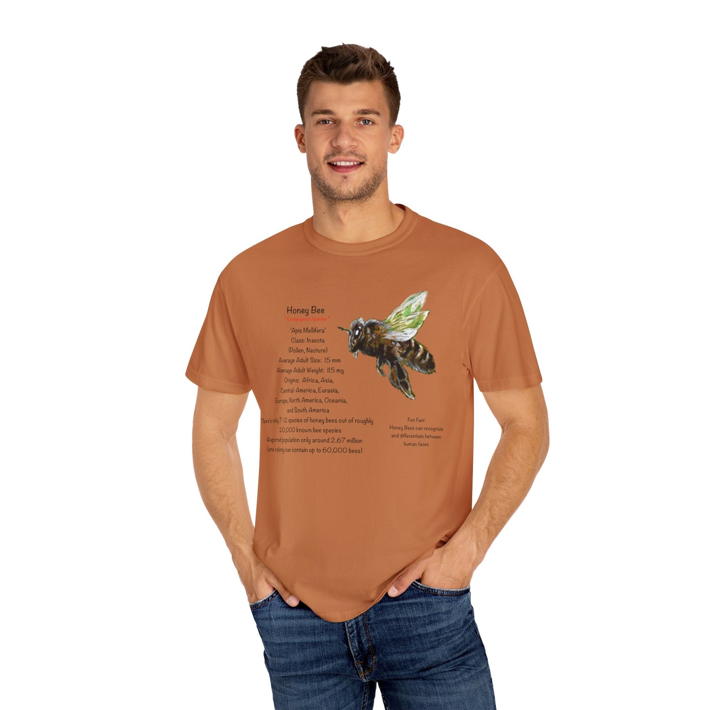 Endangered Honey Bee - Unisex Garment-Dyed T-shirt