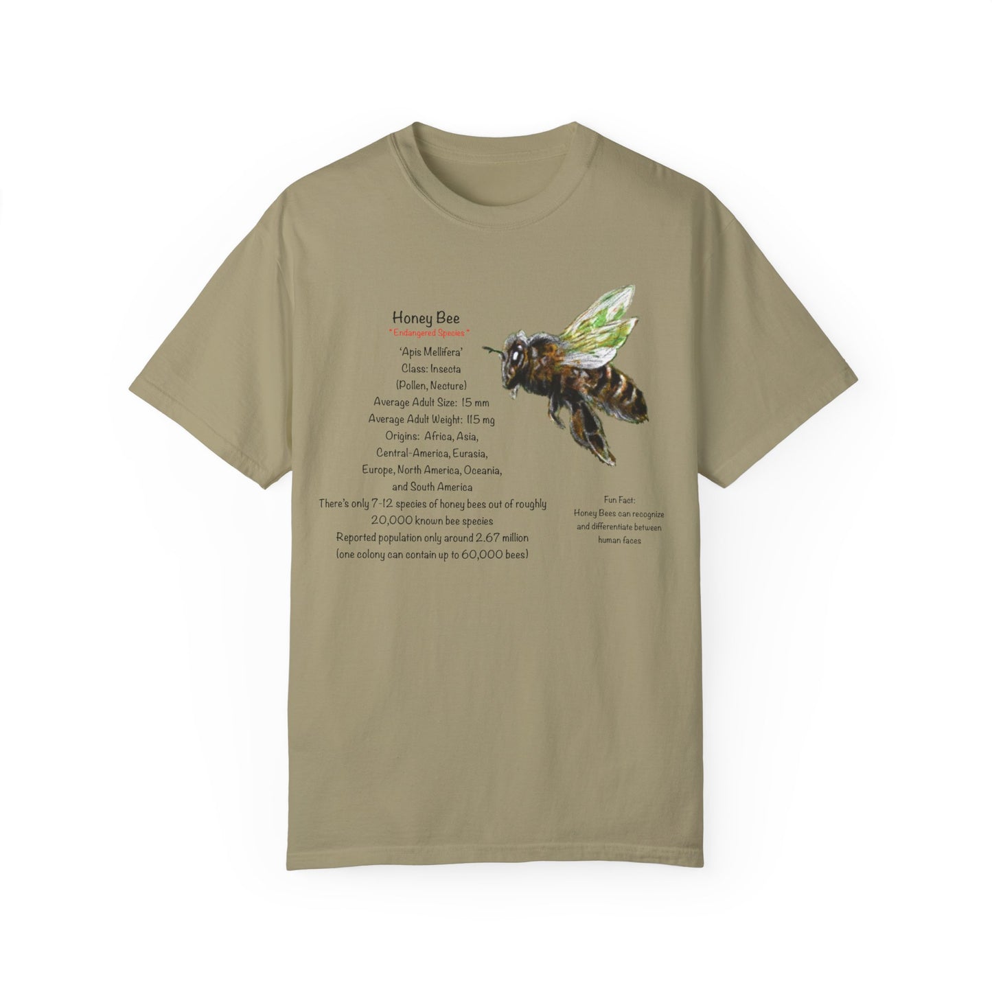 Endangered Honey Bee - Unisex Garment-Dyed T-shirt