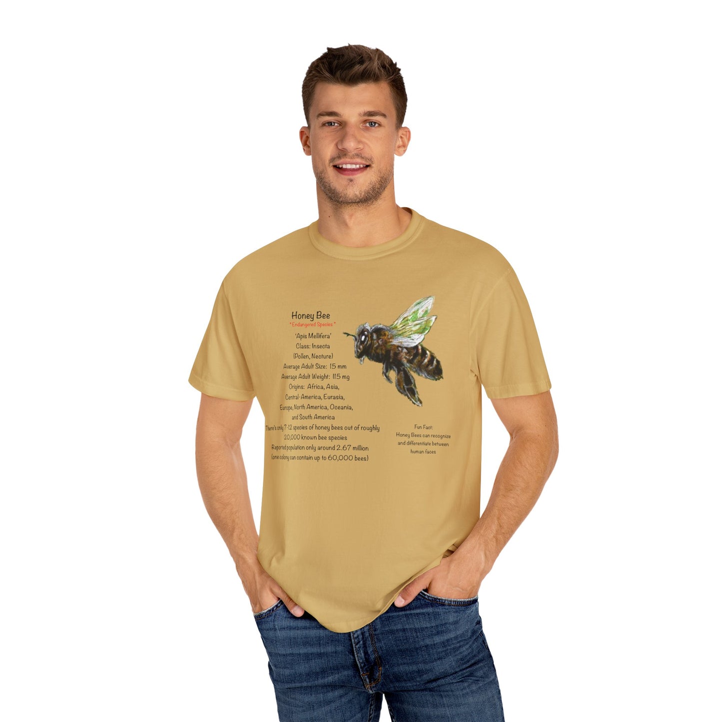 Endangered Honey Bee - Unisex Garment-Dyed T-shirt