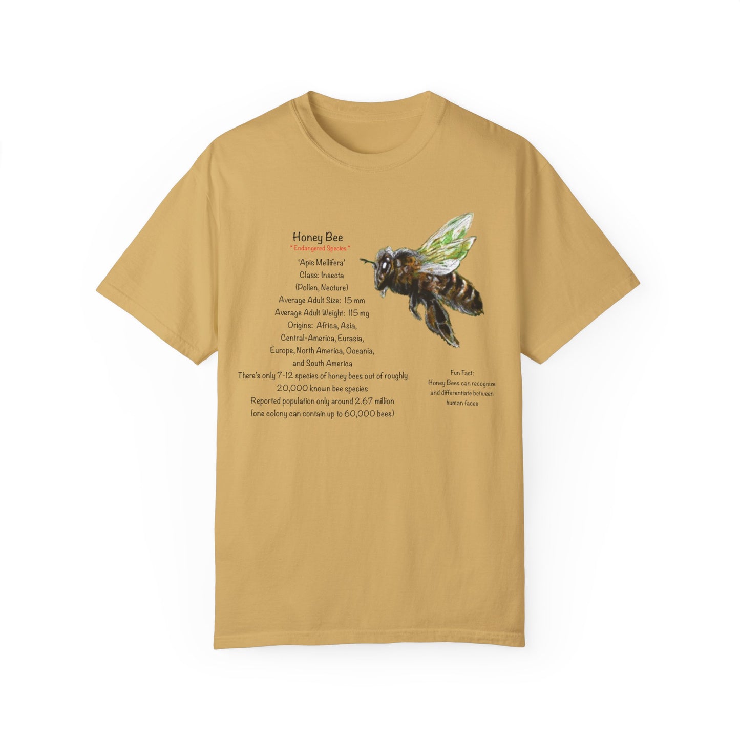 Endangered Honey Bee - Unisex Garment-Dyed T-shirt