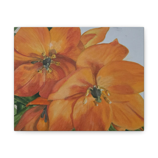 Orange floral - Canvas Gallery Wraps