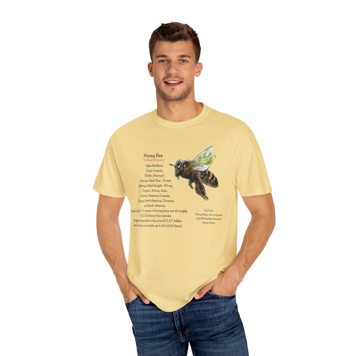 Endangered Honey Bee - Unisex Garment-Dyed T-shirt