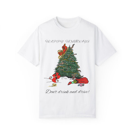 Santa 100 proof - Unisex Garment-Dyed T-shirt