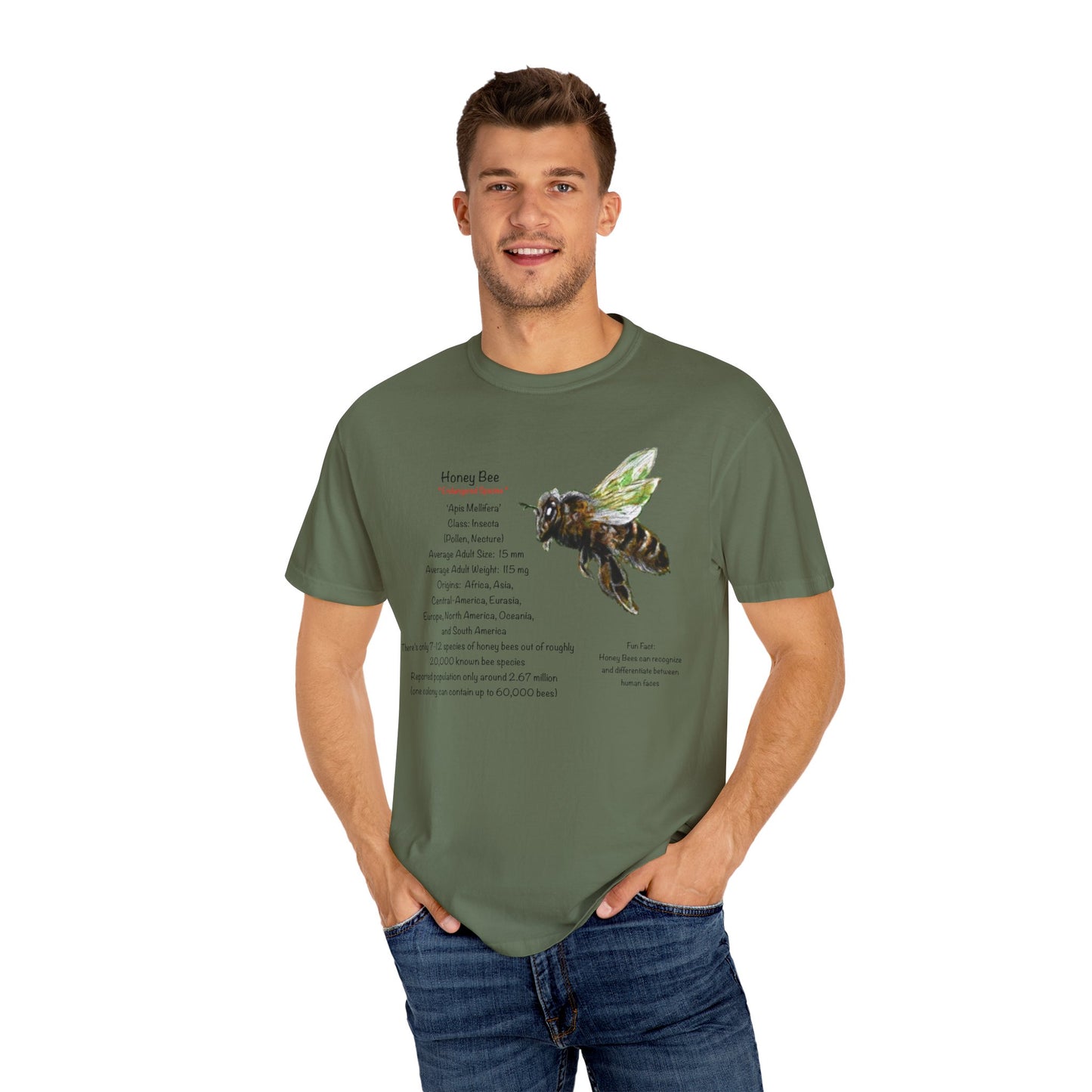 Endangered Honey Bee - Unisex Garment-Dyed T-shirt