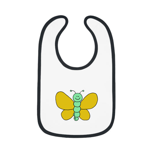 Butterfly - Baby Contrast Trim Jersey Bib