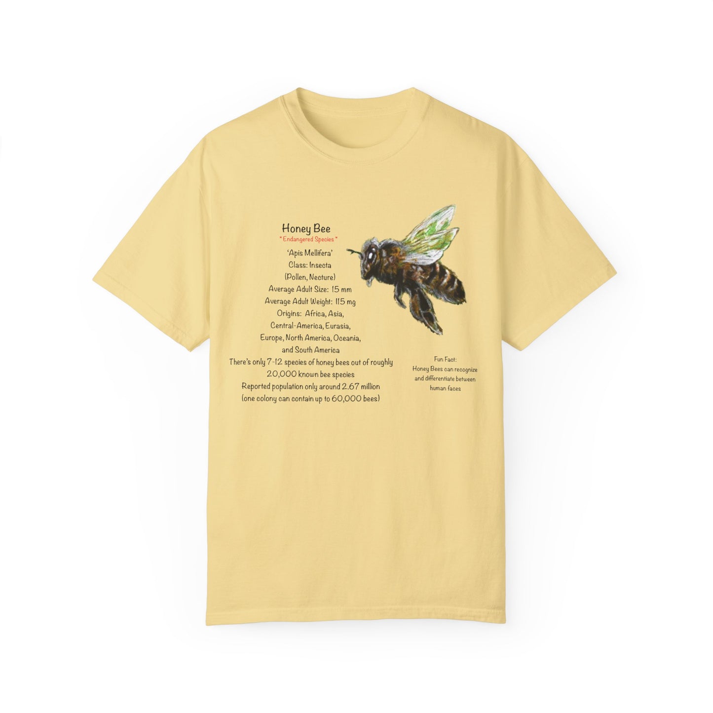 Endangered Honey Bee - Unisex Garment-Dyed T-shirt